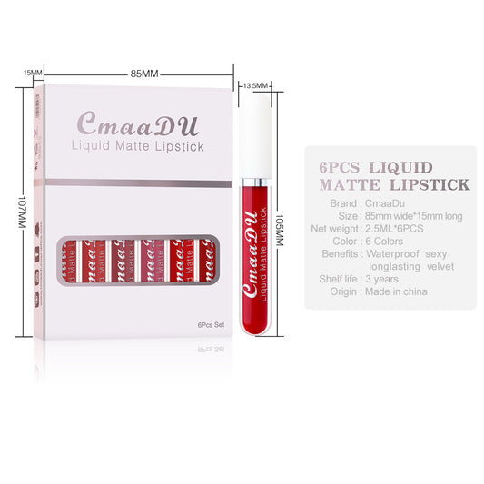 "6 Boxes Non-Stick Lipstick Set"
